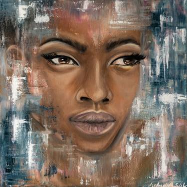 Unravel me - Original Oil Portrait, Stylish art for your home, living room, office thumb