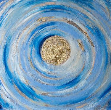 Waves of the universe - Original Meditation Art, Oil Painting on Wall for Meditation Center, Yoga, Home, Wall decor thumb