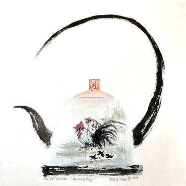 Chinese Painting - Teapot Series - “Family Day” thumb