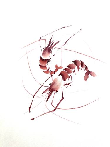 Chinese Painting - The Red Shrimps thumb