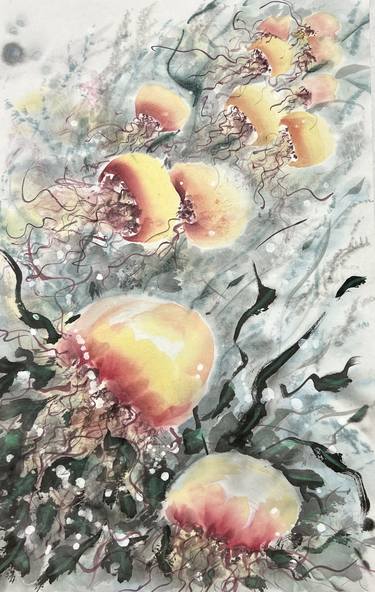 Chinese Brush Painting - Water Dancers (Jelly Fish) thumb