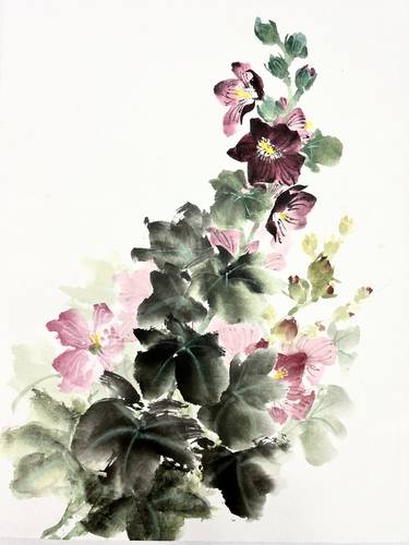 Original Floral Painting by Albert K Libre