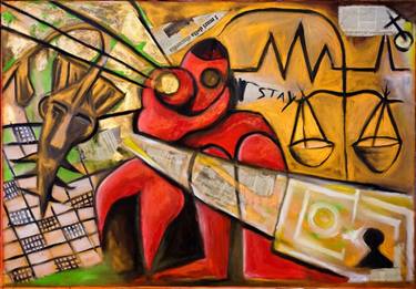 Original Modern Fantasy Painting by Mokodu Fall