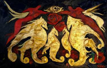 Original Modern Love Painting by Mokodu Fall