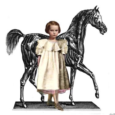 Girl with horse Niña con caballo - Limited Edition of 10 thumb