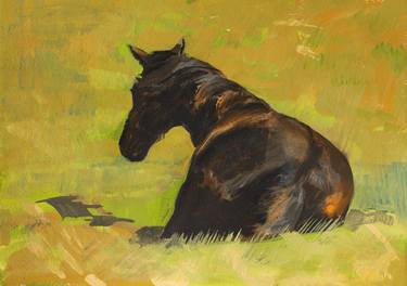Original Expressionism Horse Painting by Maija Jespersen