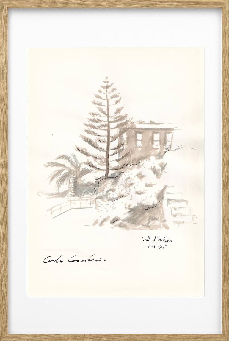 Original Black & White Landscape Drawing by Carlos Casadesus