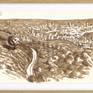 Barcelona from the mountain, ink on paper. 2025.