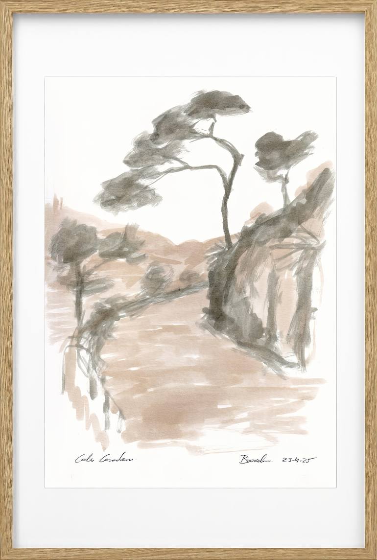 Original Black & White Landscape Drawing by Carlos Casadesus