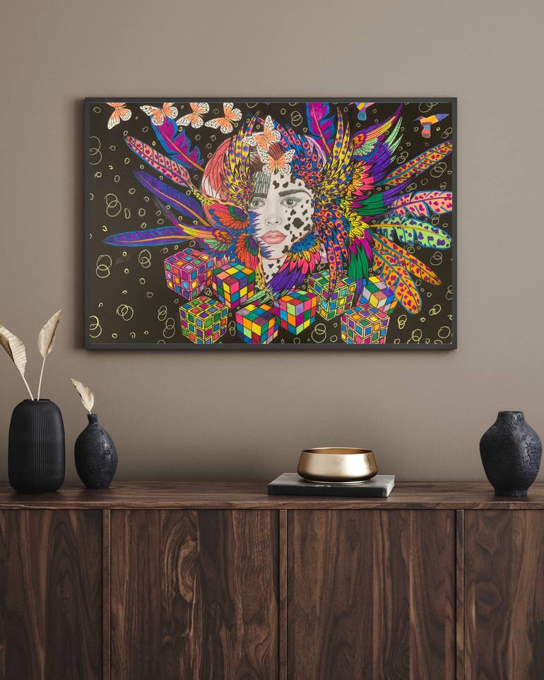 Original Abstract Expressionism Abstract Mixed Media by Oana Alexandra Arabagiu
