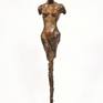 Young Woman - abstract nude in bronze on sandstone base