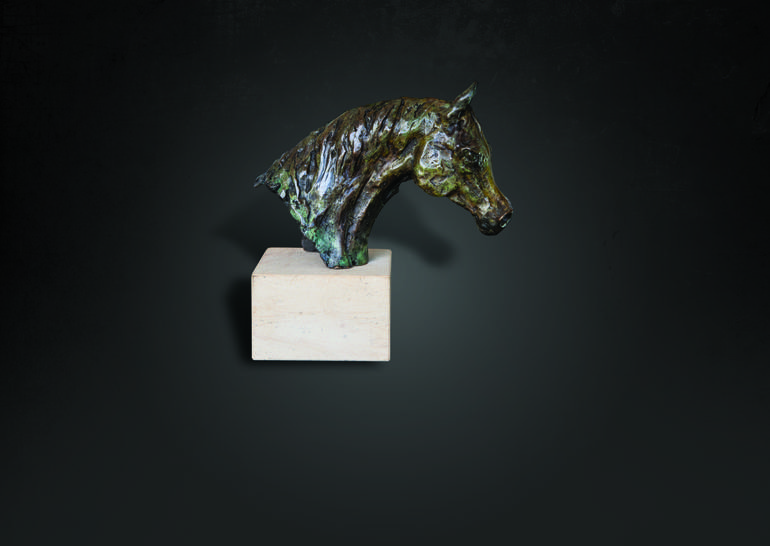 Original Figurative Horse Sculpture by Heinrich Filter
