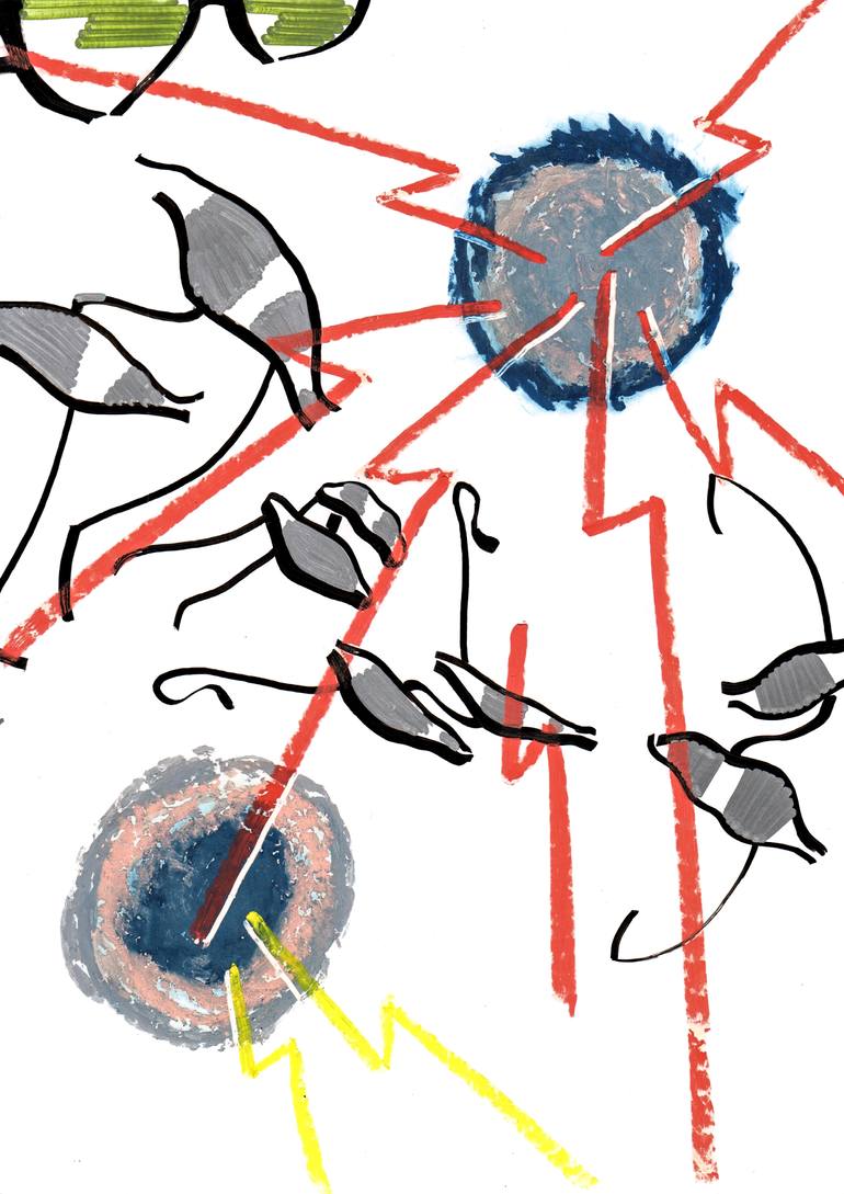 Original Abstract Religion Drawing by Vladimir Vekhov