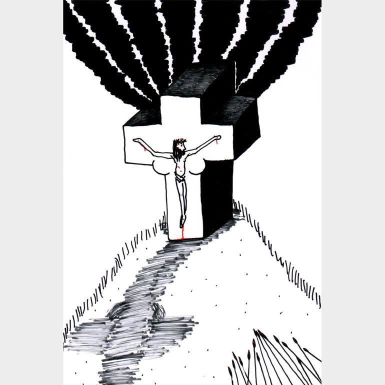 Original Modernism Religion Drawing by Vladimir Vekhov