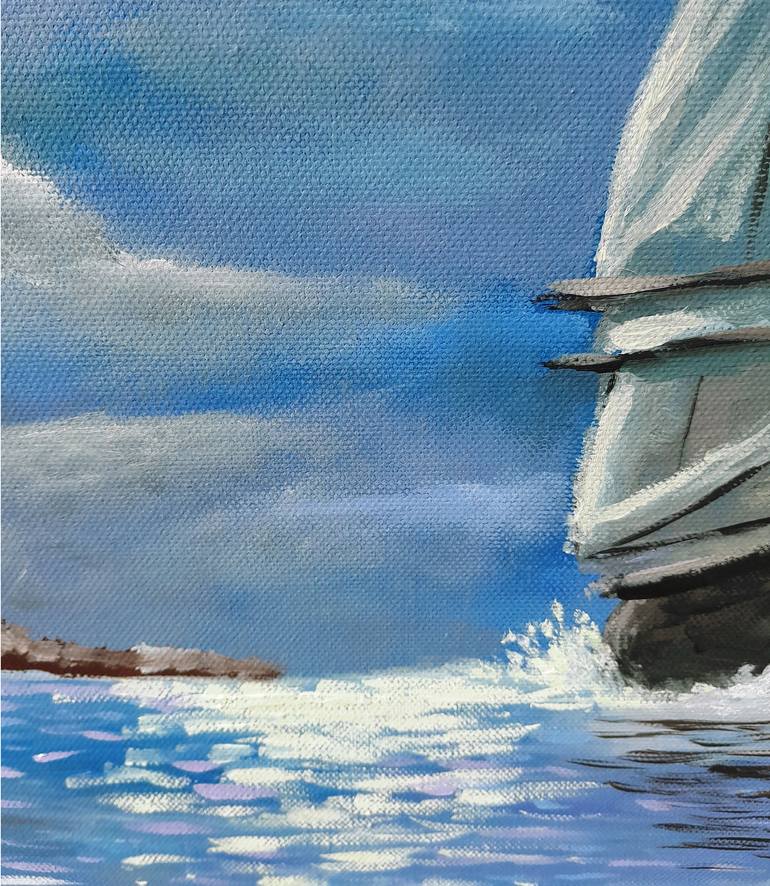 Original Classicism Seascape Painting by Erato Art