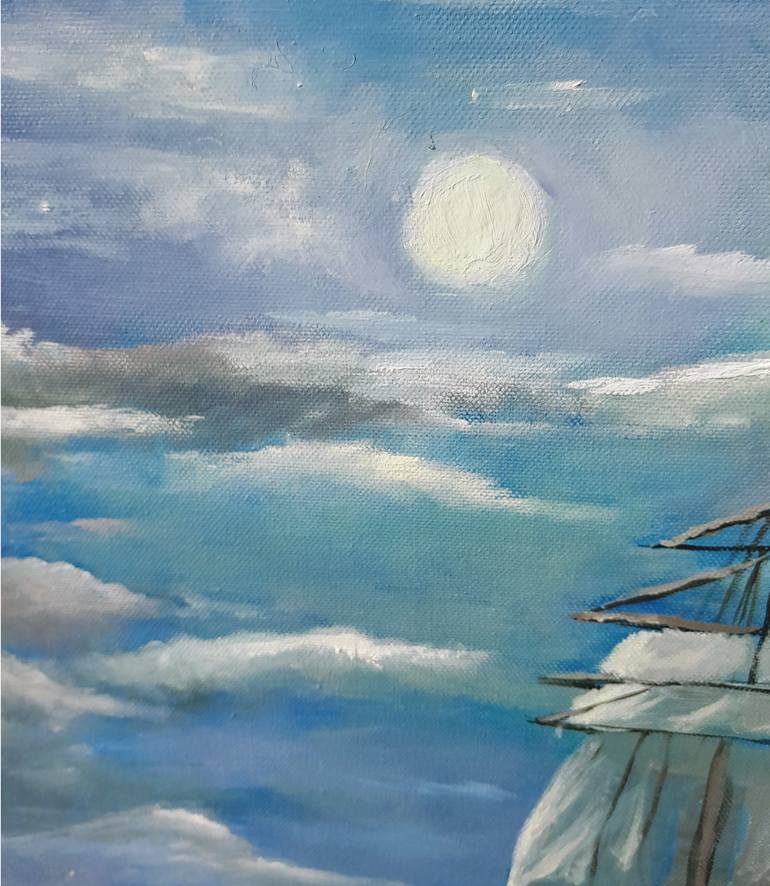 Original Classicism Seascape Painting by Erato Art