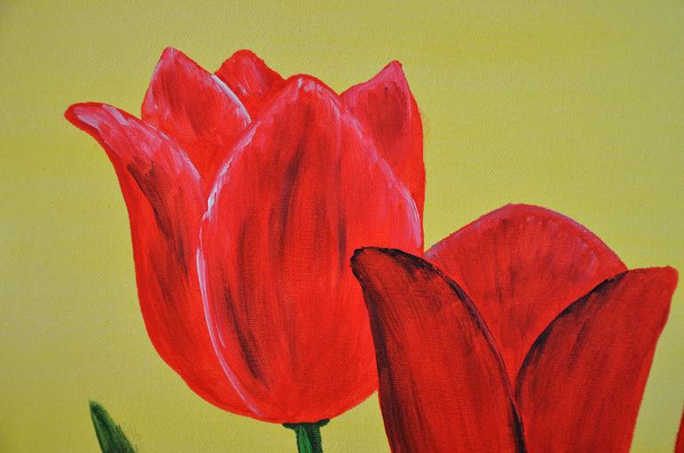 Original Abstract Floral Painting by Tanja Bell