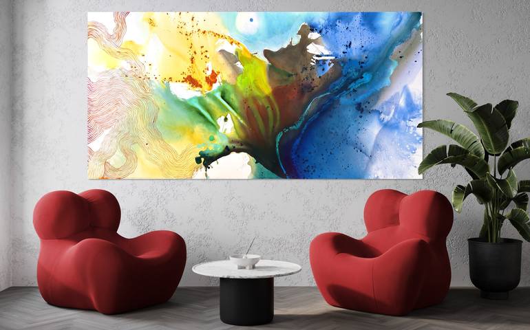 Original Abstract Expressionism Abstract Painting by Alina Neculcea