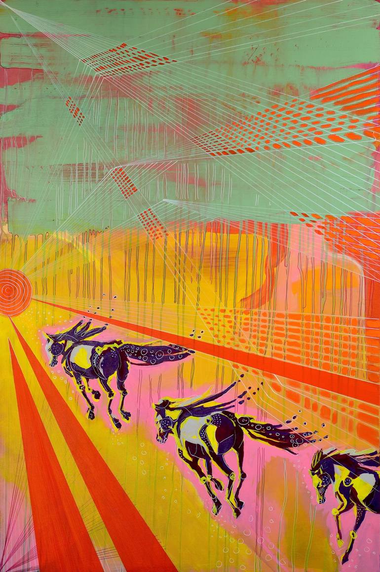 RUNNING HORSES – FORCE IN ACTION Painting by Alina Neculcea | Saatchi Art