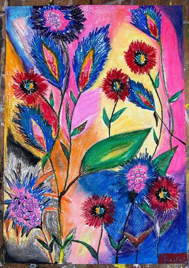 Print of Expressionism Floral Paintings by Maria Isabel Rodriguez