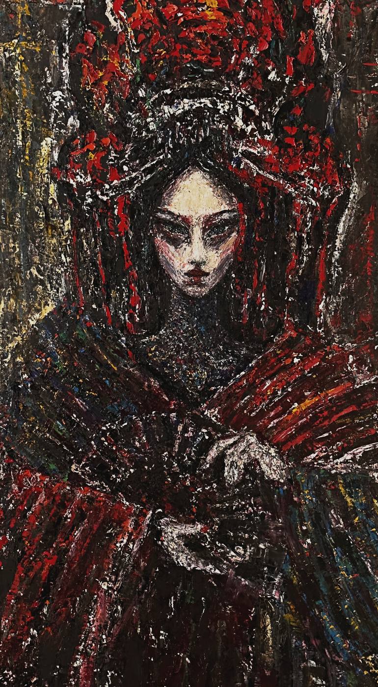 Original Abstract Women Painting by Aida Tlish