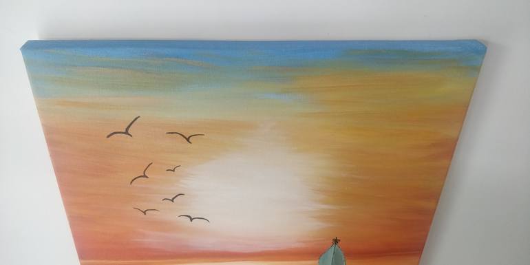 Original Minimalism Beach Painting by Gitika Singh