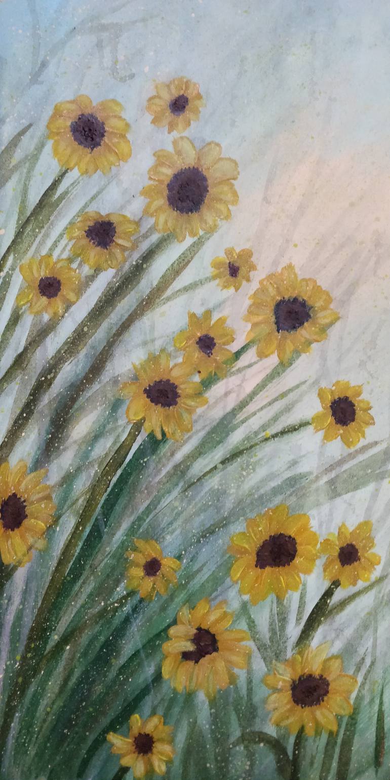 Original Expressionism Floral Painting by Gitika Singh