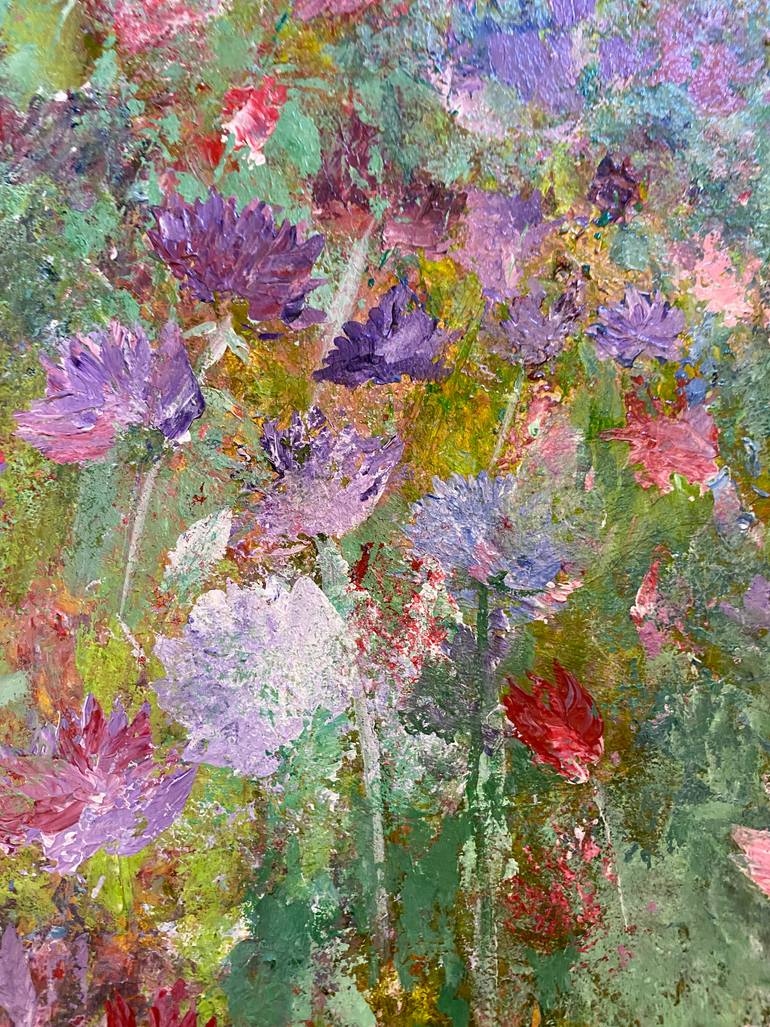 Original Abstract Expressionism Floral Painting by V Gurusamy