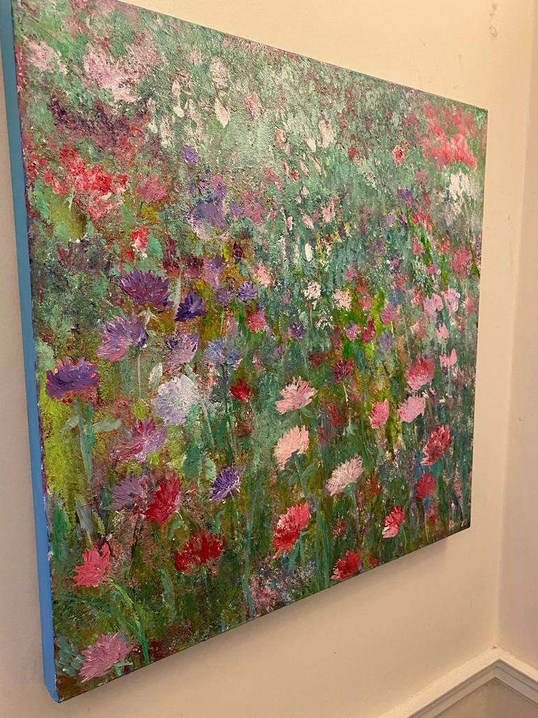 Original Abstract Expressionism Floral Painting by V Gurusamy