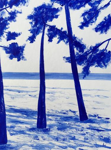 Original Art Deco Beach Paintings by Frederic Cadiou