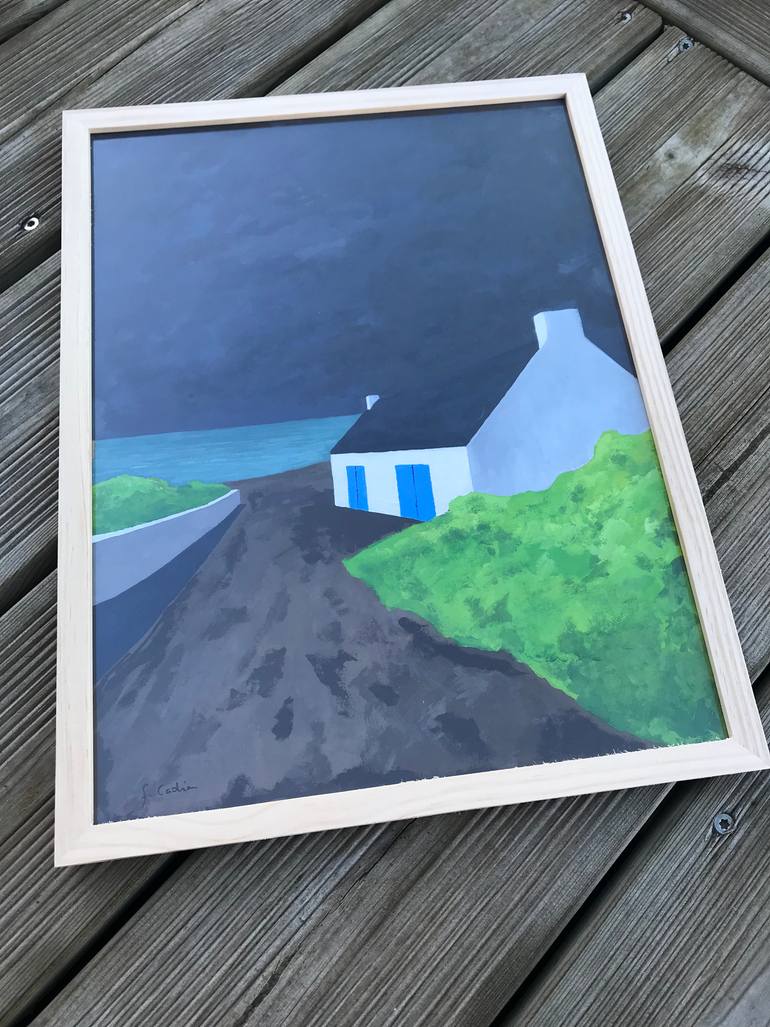 Original Art Deco Landscape Painting by Frederic Cadiou