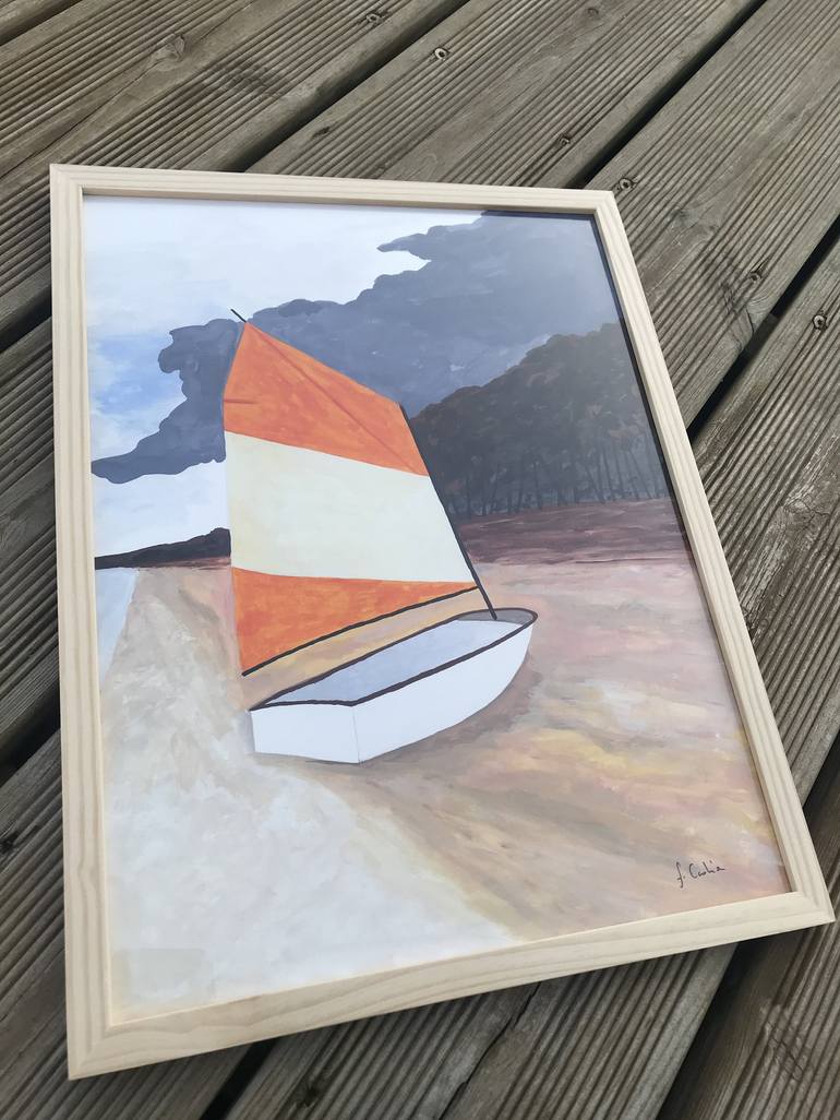 Original Boat Painting by Frederic Cadiou