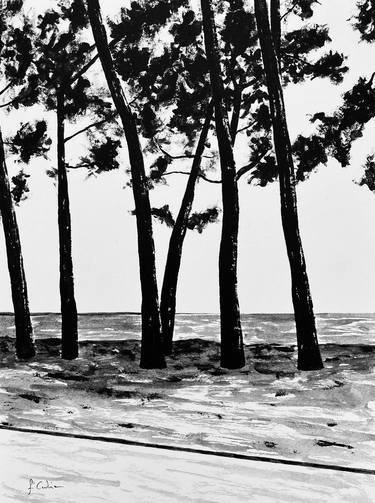 Original Art Deco Beach Paintings by Frederic Cadiou