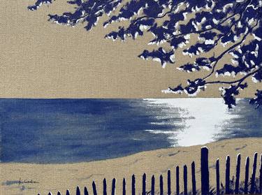 Original Art Deco Beach Paintings by Frederic Cadiou