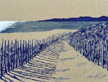 Original Art Deco Beach Paintings by Frederic Cadiou