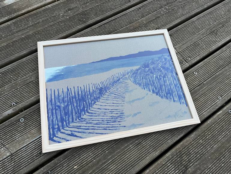 Original Art Deco Beach Painting by Frederic Cadiou