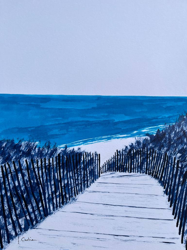 Original Art Deco Landscape Painting by Frederic Cadiou