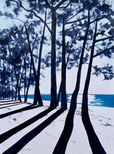 Original Art Deco Landscape Painting by Frederic Cadiou