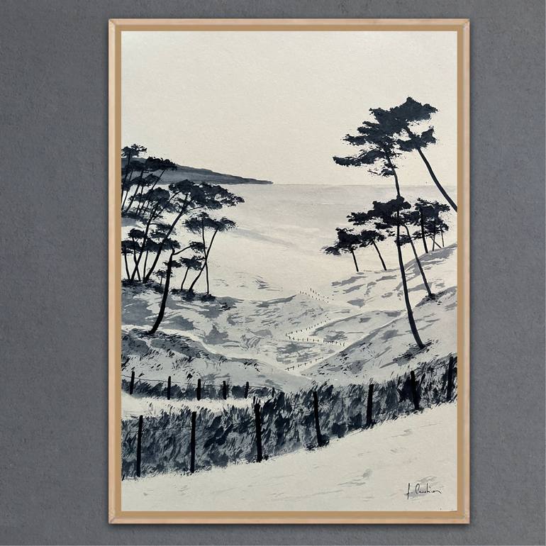 Original Art Deco Landscape Painting by Frederic Cadiou