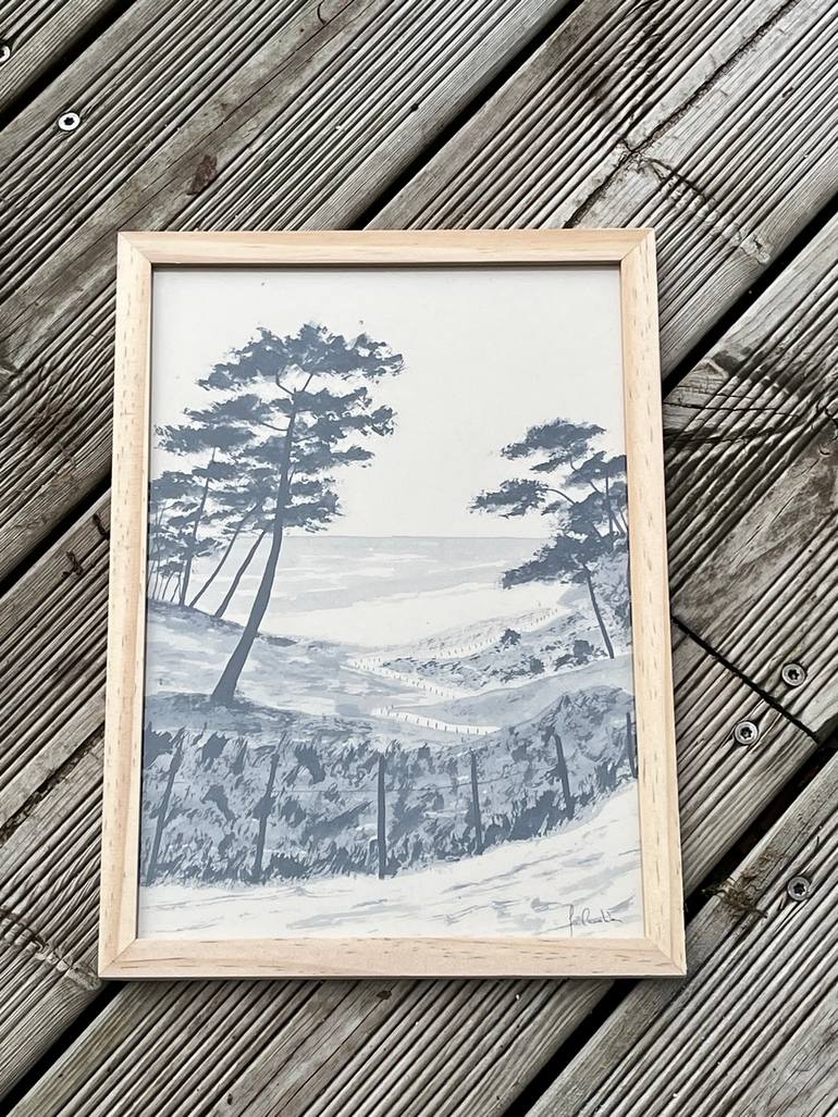 Original Art Deco Landscape Painting by Frederic Cadiou