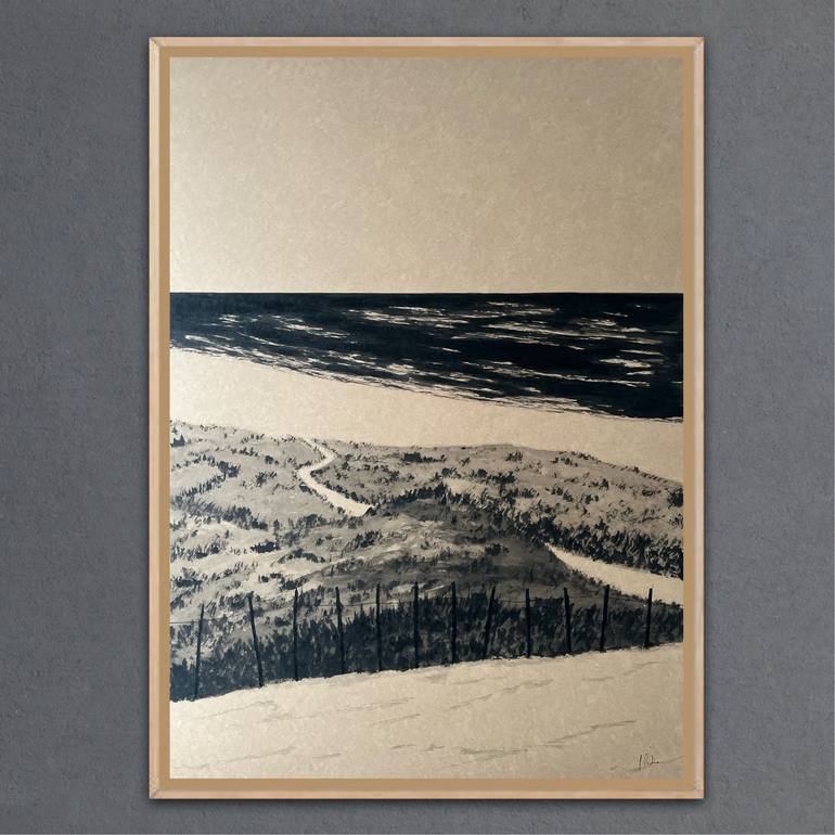 Original Art Deco Landscape Painting by Frederic Cadiou