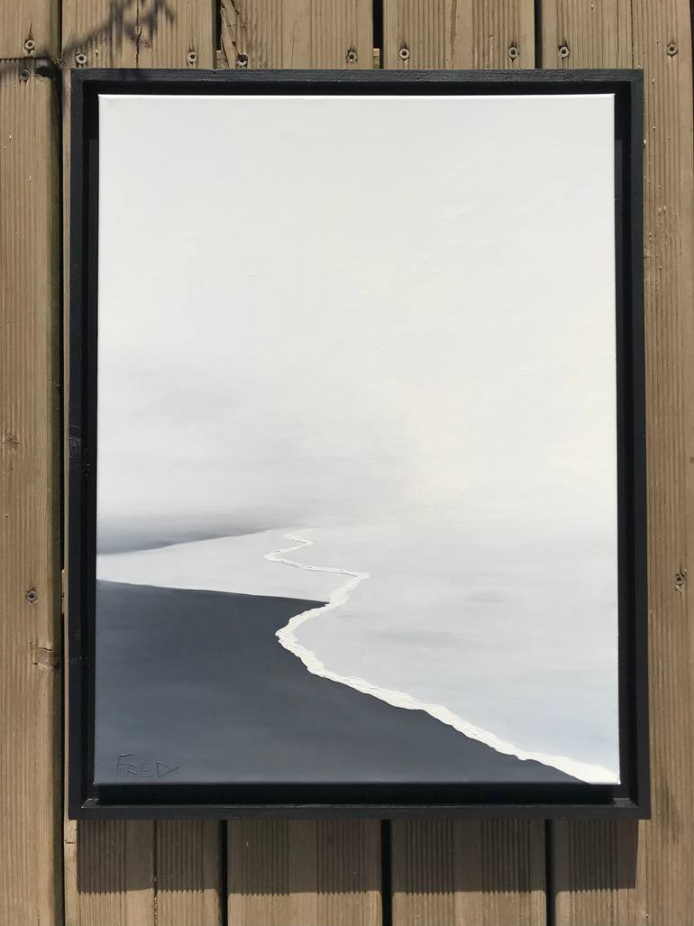 Original Abstract Expressionism Beach Painting by Frederic Cadiou