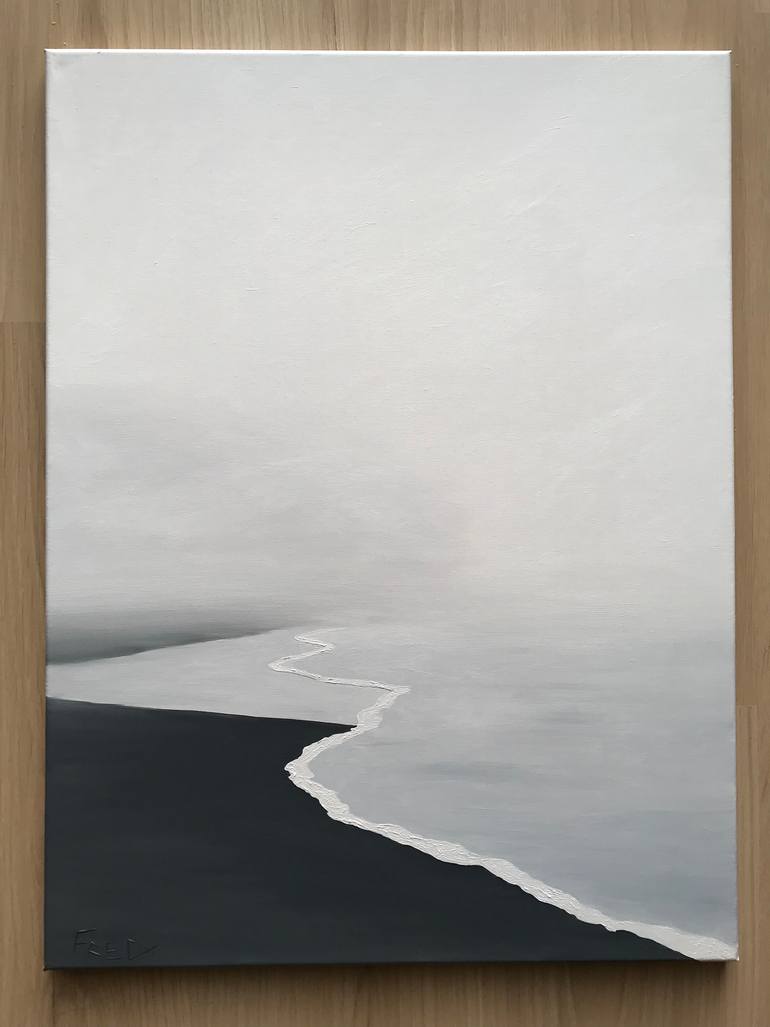 Original Abstract Expressionism Beach Painting by Frederic Cadiou