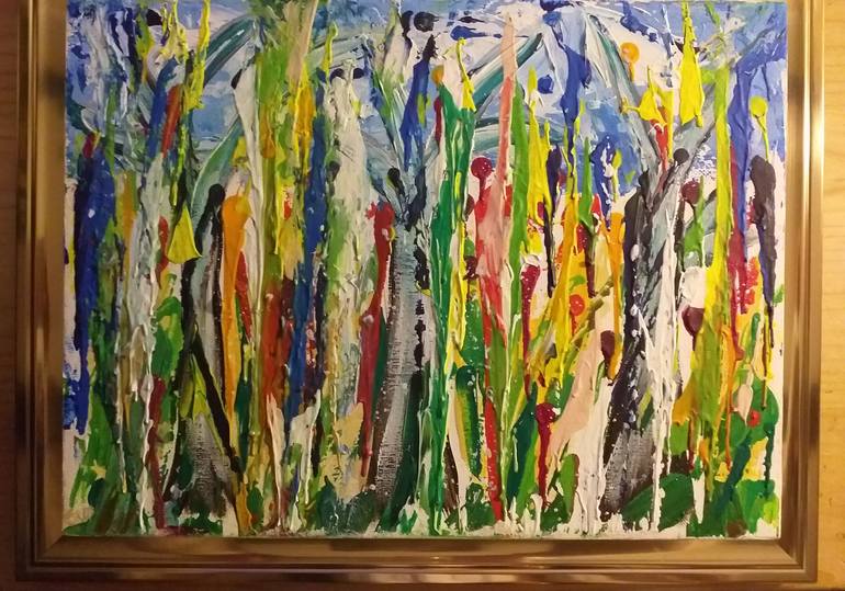 Original Abstract Landscape Painting by Claudie Nedelec