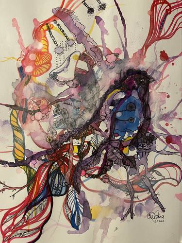 Print of Abstract Expressionism Animal Mixed Media by Christina Alessi
