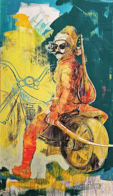 Original Conceptual Motorbike Painting by Elshan Karaca