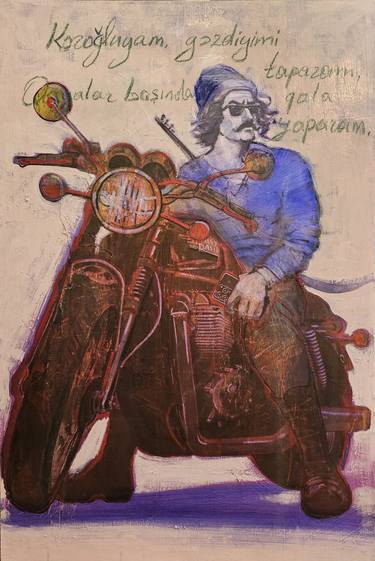 Original Modern Motorbike Painting by Elshan Karaca
