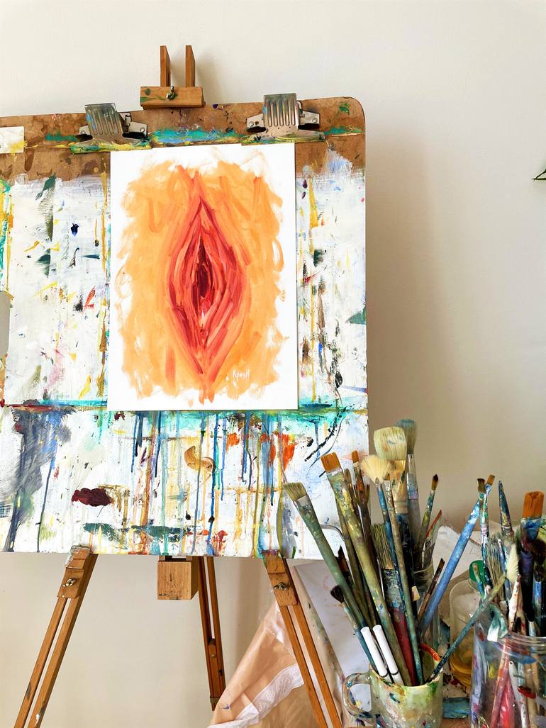 Original Abstract Expressionism Erotic Painting by Anastasiya Krokhmal
