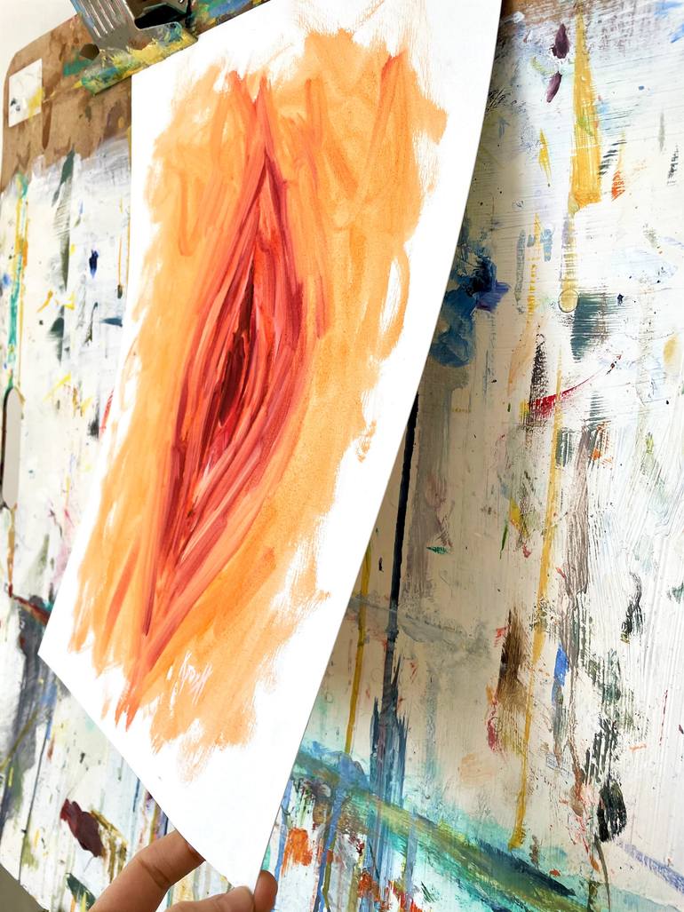 Original Abstract Expressionism Erotic Painting by Anastasiya Krokhmal