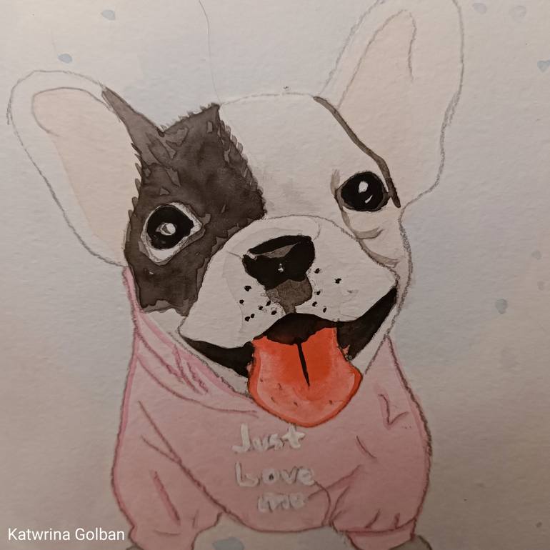 Original Conceptual Dogs Painting by Katwrina Golban